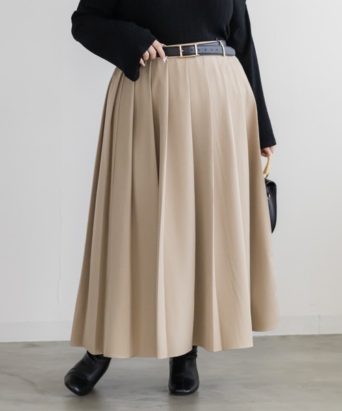 CLETTE(クレット)の「CLETTEオリジナルロングワイドプリーツスカート(スカート・レディース・ブラック/ベージュ/チャコールグレー・3L/LL/4L)」の12枚目の写真
