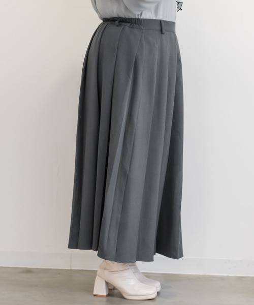 CLETTE(クレット)の「CLETTEオリジナルロングワイドプリーツスカート(スカート・レディース・ブラック/ベージュ/チャコールグレー・3L/LL/4L)」の16枚目の写真