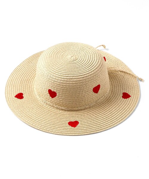 BREEZE（ブリーズ）の「【UVカット】ハートペーパーハット（ハット・キッズ・ブラウン/ベージュ・50/52/54）」の2枚目の写真