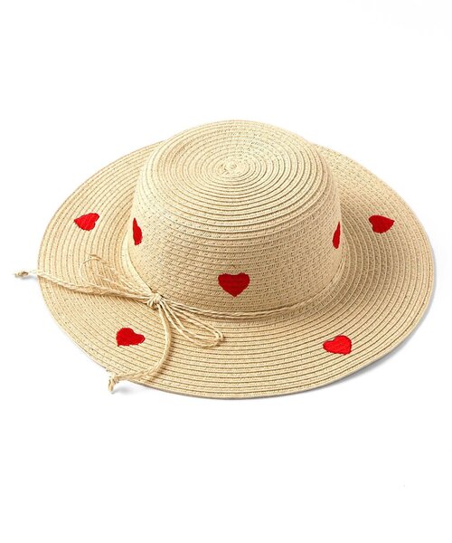 BREEZE（ブリーズ）の「【UVカット】ハートペーパーハット（ハット・キッズ・ブラウン/ベージュ・50/52/54）」の4枚目の写真