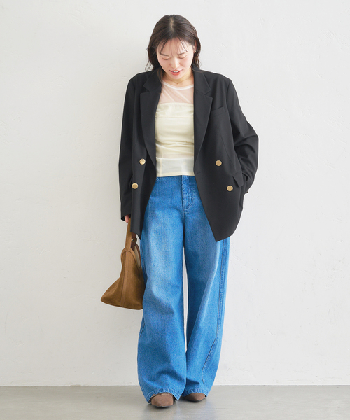 U by SPICK&SPAN(ユーバイスピックアンドスパン)の「シアーベロア コルセットトップス(Tシャツ/カットソー・レディース・アイボリー/ブラック/ブラウン・FREE)」の16枚目の写真