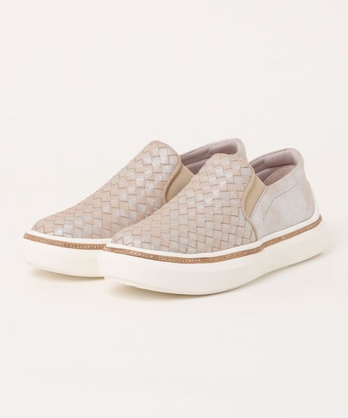 LANVIN en Bleu(ランバンオンブルー)の「メッシュスリッポンスニーカー(スニーカー・レディース・プラチナム/ホワイト・24.0cm/23.5cm/23.0cm/24.5cm/22.5cm)」の1枚目の写真