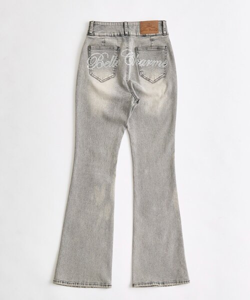 OLIVE des OLIVE(オリーブデオリーブ)の「【Belle Charme】Back Logo Flare Denim(デニムパンツ・レディース・グレー/ブラック/サックスブルー・MEDIUM/SMALL)」の19枚目の写真