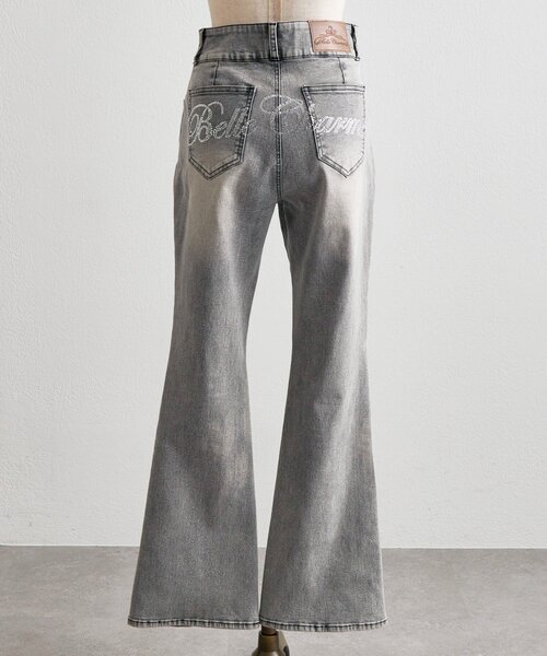 OLIVE des OLIVE(オリーブデオリーブ)の「【Belle Charme】Back Logo Flare Denim(デニムパンツ・レディース・グレー/ブラック/サックスブルー・MEDIUM/SMALL)」の21枚目の写真