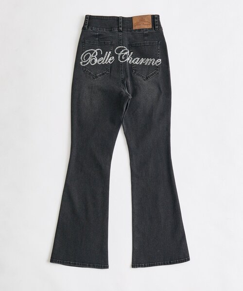 OLIVE des OLIVE(オリーブデオリーブ)の「【Belle Charme】Back Logo Flare Denim(デニムパンツ・レディース・グレー/ブラック/サックスブルー・MEDIUM/SMALL)」の12枚目の写真