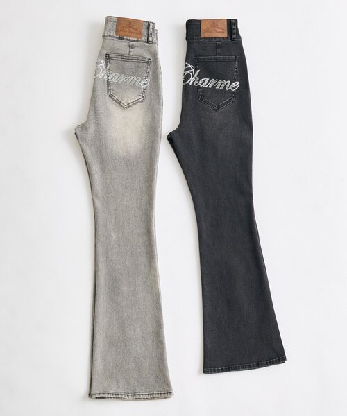 OLIVE des OLIVE(オリーブデオリーブ)の「【Belle Charme】Back Logo Flare Denim(デニムパンツ・レディース・グレー/ブラック/サックスブルー・MEDIUM/SMALL)」の13枚目の写真