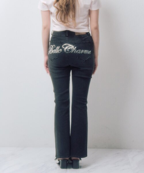 OLIVE des OLIVE(オリーブデオリーブ)の「【Belle Charme】Back Logo Flare Denim(デニムパンツ・レディース・グレー/ブラック/サックスブルー・MEDIUM/SMALL)」の15枚目の写真