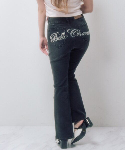 OLIVE des OLIVE(オリーブデオリーブ)の「【Belle Charme】Back Logo Flare Denim(デニムパンツ・レディース・グレー/ブラック/サックスブルー・MEDIUM/SMALL)」の16枚目の写真