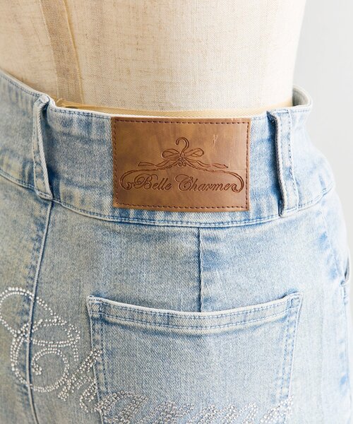 OLIVE des OLIVE(オリーブデオリーブ)の「【Belle Charme】Back Logo Flare Denim(デニムパンツ・レディース・グレー/ブラック/サックスブルー・MEDIUM/SMALL)」の9枚目の写真