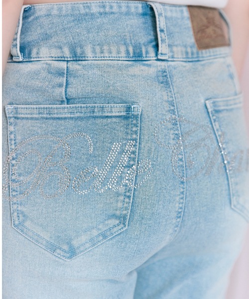 OLIVE des OLIVE（オリーブデオリーブ）の「【Belle Charme】Back Logo Flare Denim（デニムパンツ・レディース・グレー/ブラック/サックスブルー・MEDIUM/SMALL）」の21枚目の写真