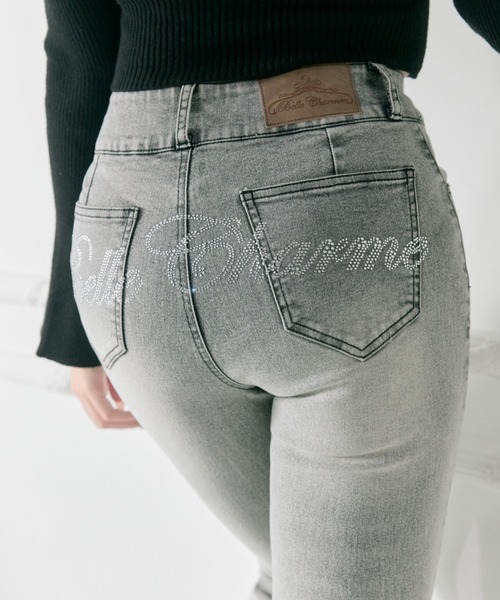 OLIVE des OLIVE（オリーブデオリーブ）の「【Belle Charme】Back Logo Flare Denim（デニムパンツ・レディース・グレー/ブラック/サックスブルー・MEDIUM/SMALL）」の22枚目の写真