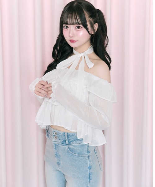 OLIVE des OLIVE（オリーブデオリーブ）の「【Belle Charme】Back Logo Flare Denim（デニムパンツ・レディース・グレー/ブラック/サックスブルー・MEDIUM/SMALL）」の15枚目の写真