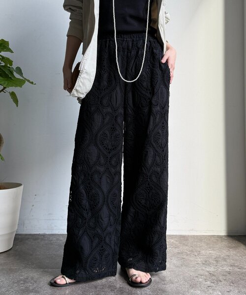 DouDou（ドゥドゥ）の「レースパンツ（その他パンツ・レディース・ブラック/ブラウン/ホワイト・TM/FREE）」の2枚目の写真