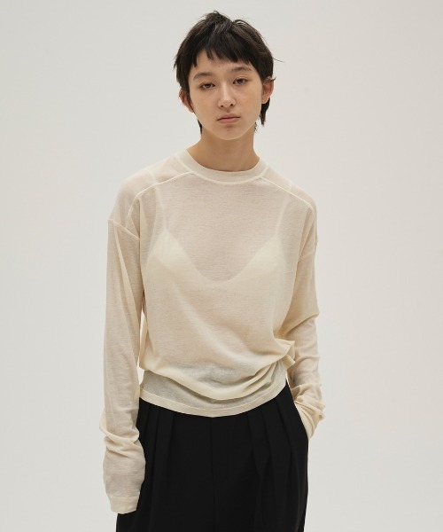 TODAYFUL（トゥデイフル）の「Hightwist Gauze Long T-shirts（Tシャツ/カットソー・レディース・セージグリーン/チョコ/インディゴブルー/キナリ・FREE）」の2枚目の写真