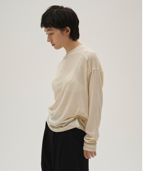 TODAYFUL（トゥデイフル）の「Hightwist Gauze Long T-shirts（Tシャツ/カットソー・レディース・セージグリーン/チョコ/インディゴブルー/キナリ・FREE）」の10枚目の写真