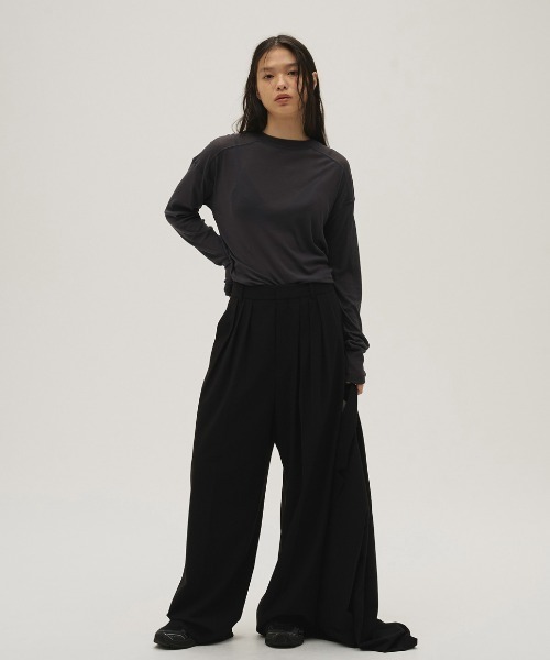 TODAYFUL（トゥデイフル）の「Hightwist Gauze Long T-shirts（Tシャツ/カットソー・レディース・セージグリーン/チョコ/インディゴブルー/キナリ・FREE）」の13枚目の写真