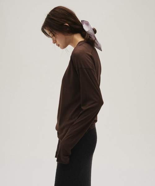 TODAYFUL（トゥデイフル）の「Hightwist Gauze Long T-shirts（Tシャツ/カットソー・レディース・セージグリーン/チョコ/インディゴブルー/キナリ・FREE）」の14枚目の写真