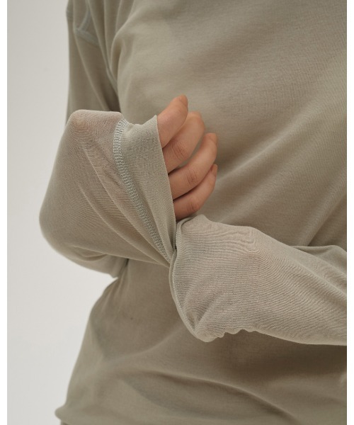 TODAYFUL（トゥデイフル）の「Hightwist Gauze Long T-shirts（Tシャツ/カットソー・レディース・セージグリーン/チョコ/インディゴブルー/キナリ・FREE）」の16枚目の写真