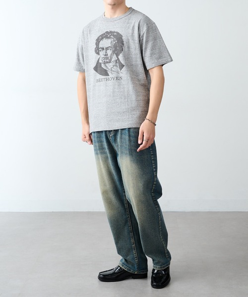 Healthknit(ヘルスニット)の「【Healthknit】26SS TOMPKINS Jersey Crewneck S/S(Beethoven Print) 218※(Tシャツ/カットソー・メンズ・ホワイト/ヘザーグレー・XL/L/M)」の14枚目の写真
