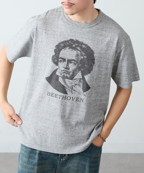 Healthknit(ヘルスニット)の「【Healthknit】26SS TOMPKINS Jersey Crewneck S/S(Beethoven Print) 218※(Tシャツ/カットソー・メンズ・ホワイト/ヘザーグレー・XL/L/M)」の10枚目の写真