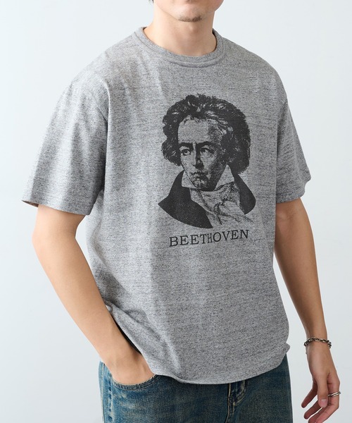 Healthknit(ヘルスニット)の「【Healthknit】26SS TOMPKINS Jersey Crewneck S/S(Beethoven Print) 218※(Tシャツ/カットソー・メンズ・ホワイト/ヘザーグレー・XL/L/M)」の9枚目の写真