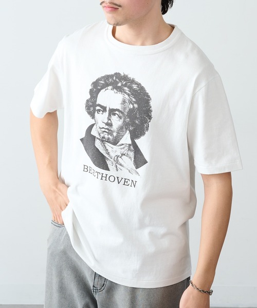 Healthknit(ヘルスニット)の「【Healthknit】26SS TOMPKINS Jersey Crewneck S/S(Beethoven Print) 218※(Tシャツ/カットソー・メンズ・ホワイト/ヘザーグレー・XL/L/M)」の3枚目の写真