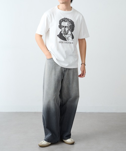Healthknit(ヘルスニット)の「【Healthknit】26SS TOMPKINS Jersey Crewneck S/S(Beethoven Print) 218※(Tシャツ/カットソー・メンズ・ホワイト/ヘザーグレー・XL/L/M)」の6枚目の写真