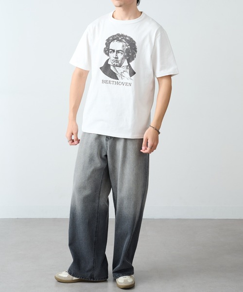Healthknit(ヘルスニット)の「【Healthknit】26SS TOMPKINS Jersey Crewneck S/S(Beethoven Print) 218※(Tシャツ/カットソー・メンズ・ホワイト/ヘザーグレー・XL/L/M)」の7枚目の写真