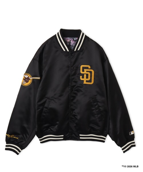 MLB(メジャーリーグベースボール)の「atmos x MLB Reversible Jacket 【SAKURA】 / アトモス MLB リバーシブル ジャケット サクラ【SP】(その他アウター・メンズ・ブラック・M/L/XL)」の1枚目の写真