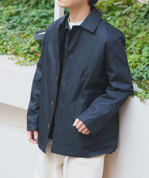 ITEMS URBANRESEARCH(アイテムズ アーバンリサーチ)の「防花粉×UVカット ステンカラーコート(楽着シリーズ)(その他アウター・メンズ・ベージュ/ブラック/カーキ・LARGE/MEDIUM)」の2枚目の写真