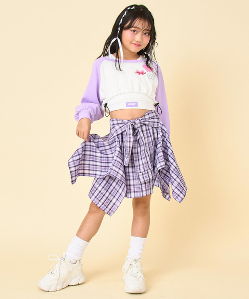 ANAP kids（アナップキッズ）の「腰巻風チェックスカート（スカート・キッズ・ベージュ/ネイビー/ラベンダー・130/120/110）」の20枚目の写真