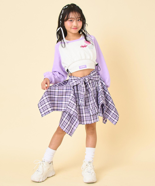 ANAP kids（アナップキッズ）の「腰巻風チェックスカート（スカート・キッズ・ベージュ/ネイビー/ラベンダー・130/120/110）」の21枚目の写真