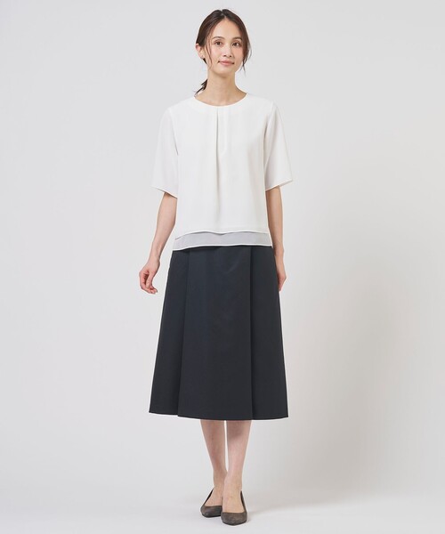 J.PRESS(ジェイプレス)の「ドライシフォン カットソー(Tシャツ/カットソー・レディース・ホワイト系・LARGE/MEDIUM)」の2枚目の写真