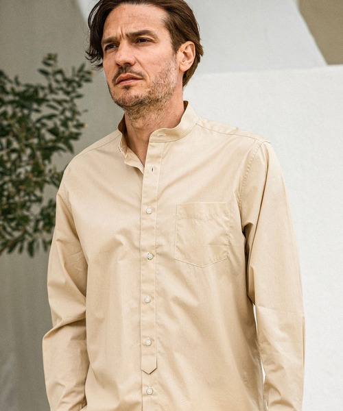 AKM Contemporary(エイケイエムコンテンポラリー)の「【WEB・直営店限定】AKM Contemporary(エイケイエムコンテンポラリー)バンドカラー長袖シャツ(シャツ/ブラウス・メンズ・ベージュ/ネイビー/ホワイト/ブラック・XL/L/M/S)」の14枚目の写真