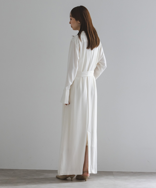 Noble（ノーブル）の「ELENI/エルニ キュプラサテンリーンワンピース（ワンピース・レディース・ブラック/ホワイト・36/38）」の18枚目の写真