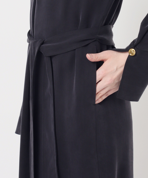 Noble（ノーブル）の「ELENI/エルニ キュプラサテンリーンワンピース（ワンピース・レディース・ブラック/ホワイト・36/38）」の13枚目の写真