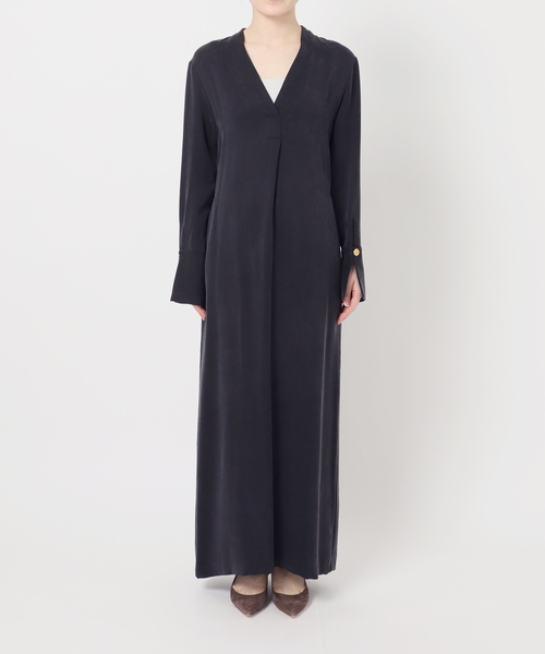 Noble（ノーブル）の「ELENI/エルニ キュプラサテンリーンワンピース（ワンピース・レディース・ブラック/ホワイト・36/38）」の8枚目の写真