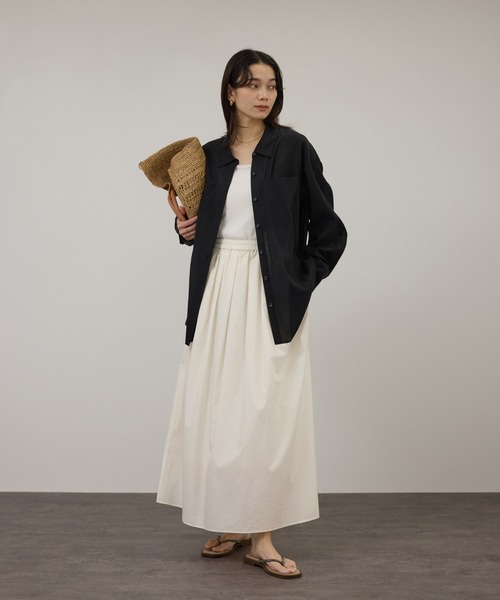 SALON adam et rope'(サロン アダム エ ロペ)の「コーティングギャザータックスカート / セットアップ対応(スカート・レディース・ホワイト/ブルー系その他2・FREE)」の15枚目の写真