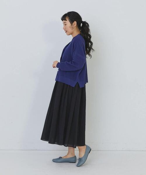 conges payes ADIEU TRISTESSE(コンジェ ペイエ アデュートリステス)の「14G麻綿ワッフル編みVネックカーディガン(カーディガン/ボレロ・レディース・ブラック/ブルー/レッド・FREE)」の20枚目の写真