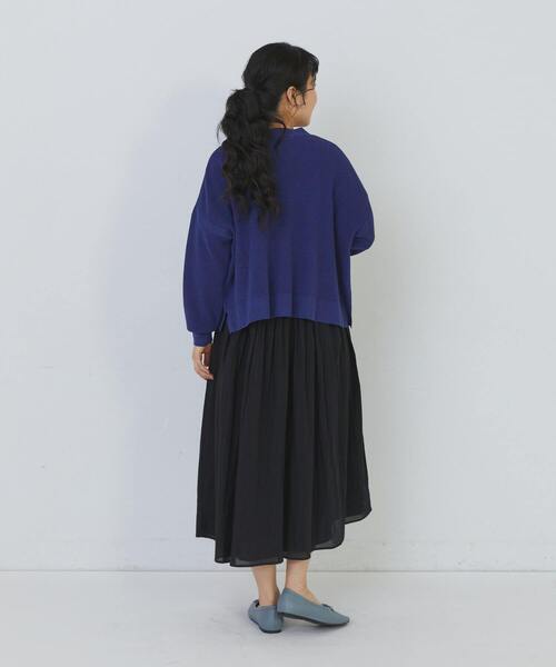 conges payes ADIEU TRISTESSE(コンジェ ペイエ アデュートリステス)の「14G麻綿ワッフル編みVネックカーディガン(カーディガン/ボレロ・レディース・ブラック/ブルー/レッド・FREE)」の21枚目の写真