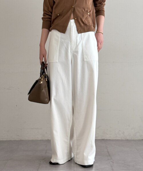 LOUNGEDRESS（ラウンジドレス）の「ベイカーデニムパンツ（デニムパンツ・レディース・オフホワイト/ブルー・MEDIUM/SMALL）」の2枚目の写真