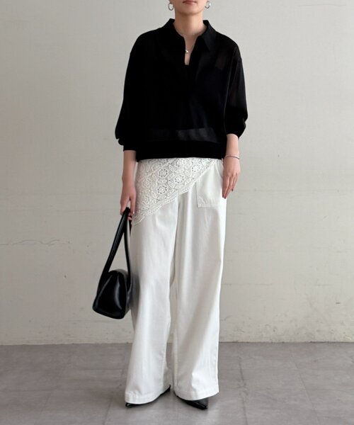 LOUNGEDRESS（ラウンジドレス）の「ベイカーデニムパンツ（デニムパンツ・レディース・オフホワイト/ブルー・MEDIUM/SMALL）」の18枚目の写真