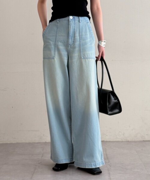 LOUNGEDRESS（ラウンジドレス）の「ベイカーデニムパンツ（デニムパンツ・レディース・オフホワイト/ブルー・MEDIUM/SMALL）」の14枚目の写真