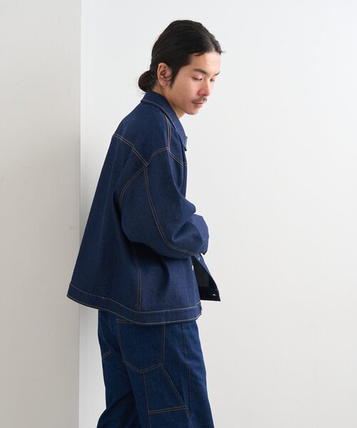 Kastane（カスタネ）の「【一部店舗限定/ユニセックス/S.Mサイズ展開/セットアップ対応】BM 生デニムジャケット（デニムジャケット・レディース・ブルー・MEDIUM/SMALL）」の3枚目の写真