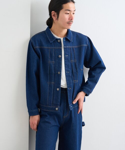 Kastane（カスタネ）の「【一部店舗限定/ユニセックス/S.Mサイズ展開/セットアップ対応】BM 生デニムジャケット（デニムジャケット・レディース・ブルー・MEDIUM/SMALL）」の10枚目の写真