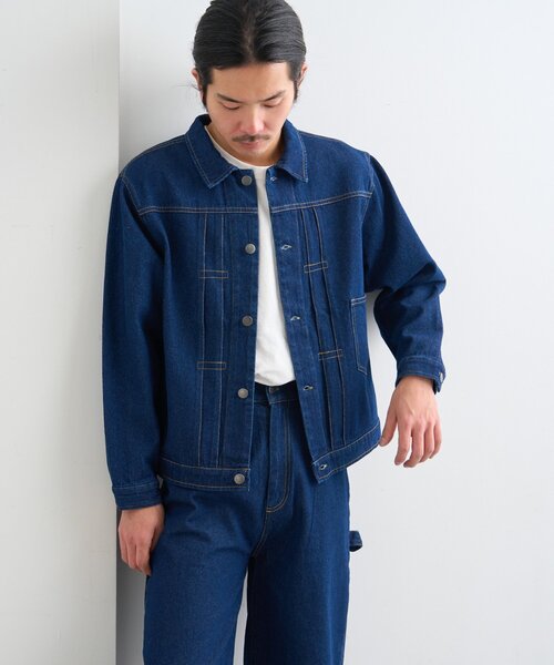 Kastane（カスタネ）の「【一部店舗限定/ユニセックス/S.Mサイズ展開/セットアップ対応】BM 生デニムジャケット（デニムジャケット・レディース・ブルー・MEDIUM/SMALL）」の11枚目の写真