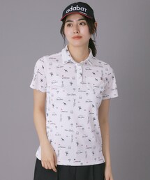 adabat | 【ADABAT NAVY】ロゴサマープリント半袖ポロシャツ(Tシャツ/カットソー)