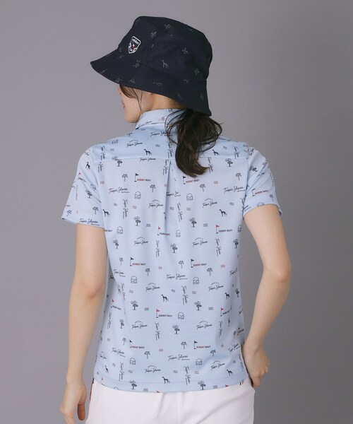 adabat（アダバット）の「【ADABAT NAVY】ロゴサマープリント半袖ポロシャツ（Tシャツ/カットソー・レディース・ネイビー系/ホワイト系1/ブルー系5・42/40/38/36）」の8枚目の写真