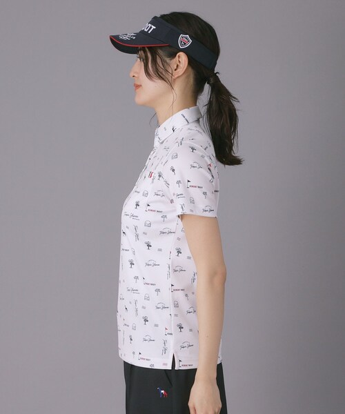 adabat(アダバット)の「【ADABAT NAVY】吸水速乾/UVカット ロゴサマープリント半袖ポロシャツ(Tシャツ/カットソー・レディース・ネイビー系/ホワイト系1/ブルー系5・42/40/38/36)」の21枚目の写真