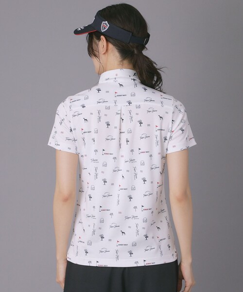 adabat(アダバット)の「【ADABAT NAVY】吸水速乾/UVカット ロゴサマープリント半袖ポロシャツ(Tシャツ/カットソー・レディース・ネイビー系/ホワイト系1/ブルー系5・42/40/38/36)」の22枚目の写真